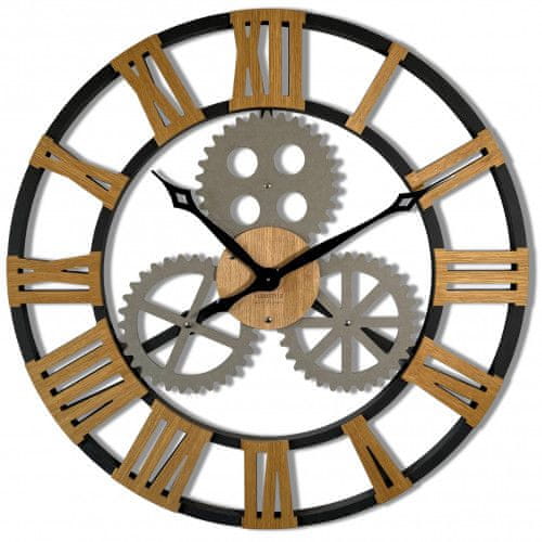 Flexistyle Dizajnové nástenné hodiny Industrial z229-11ad 80 cm, čierne