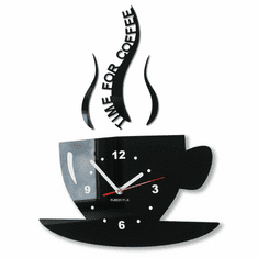Flexistyle Kuchynské hodiny šálka z16, 42 cm, čierne