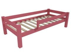 eoshop Detská posteľ 8X8 01C so zábranou (Rozmer: 70 x 160 cm, Farba dreva: farba ružová)