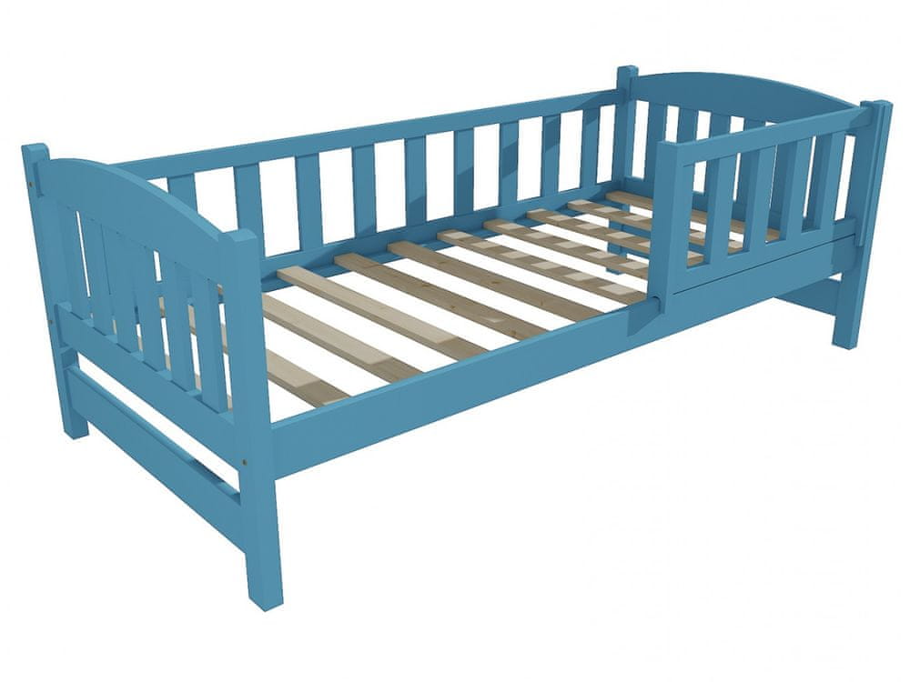 eoshop Detská posteľ DP 002 so zábranou (Rozmer: 80 x 170 cm, Farba dreva: farba modrá)