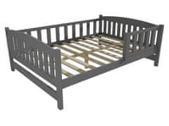 eoshop Detská posteľ DP 002 XL so zábranou (Rozmer: 160 x 200 cm, Farba dreva: farba sivá)
