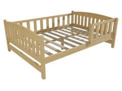 eoshop Detská posteľ DP 002 XL so zábranou (Rozmer: 120 x 200 cm, Farba dreva: bezfarebný lak)