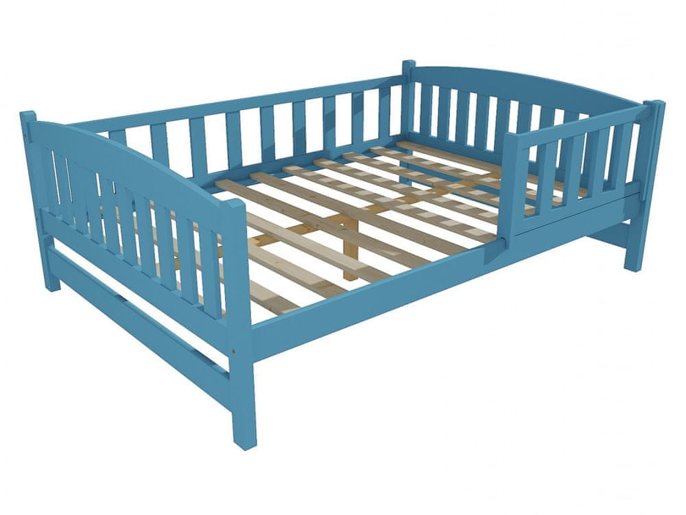eoshop Detská posteľ DP 002 XL so zábranou (Rozmer: 140 x 200 cm, Farba dreva: farba modrá)
