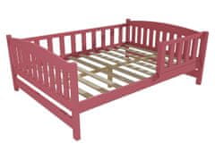 eoshop Detská posteľ DP 002 XL so zábranou (Rozmer: 160 x 200 cm, Farba dreva: farba ružová)