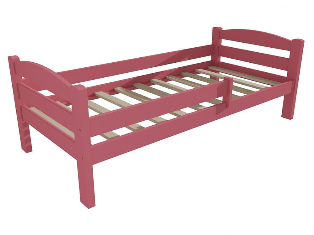 eoshop Detská posteľ DP 005 so zábranou (Rozmer: 70 x 160 cm, Farba dreva: farba ružová)