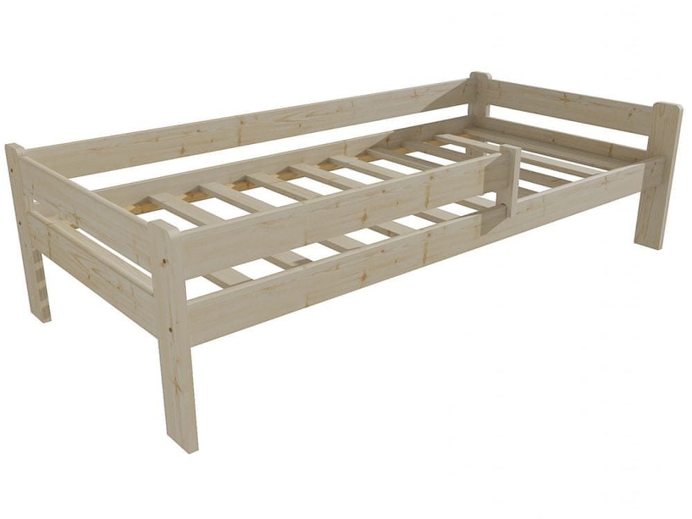eoshop Detská posteľ DP 012 so zábranou (Rozmer: 80 x 180 cm, Farba dreva: surové drevo)