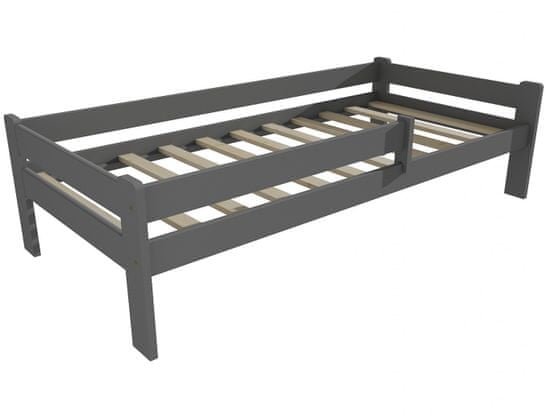 eoshop Detská posteľ DP 012 so zábranou (Rozmer: 90 x 180 cm, Farba dreva: farba sivá)