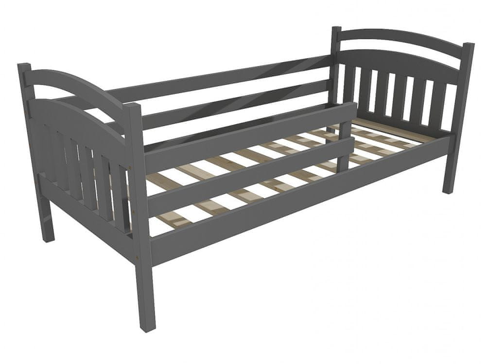 eoshop Detská posteľ DP 015 so zábranou (Rozmer: 80 x 180 cm, Farba dreva: farba sivá)