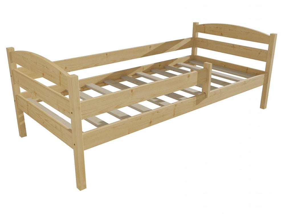 eoshop Detská posteľ DP 017 so zábranou (Rozmer: 80 x 160 cm, Farba dreva: bezfarebný lak)