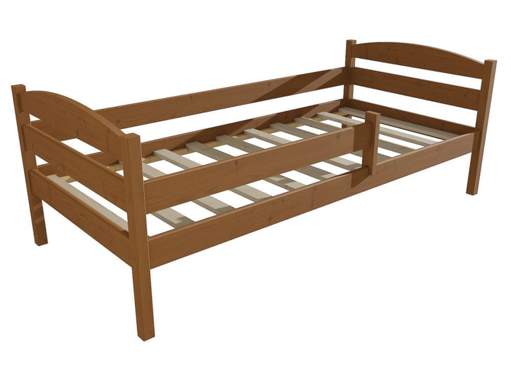 eoshop Detská posteľ DP 017 so zábranou (Rozmer: 80 x 200 cm, Farba dreva: morenie jelša)