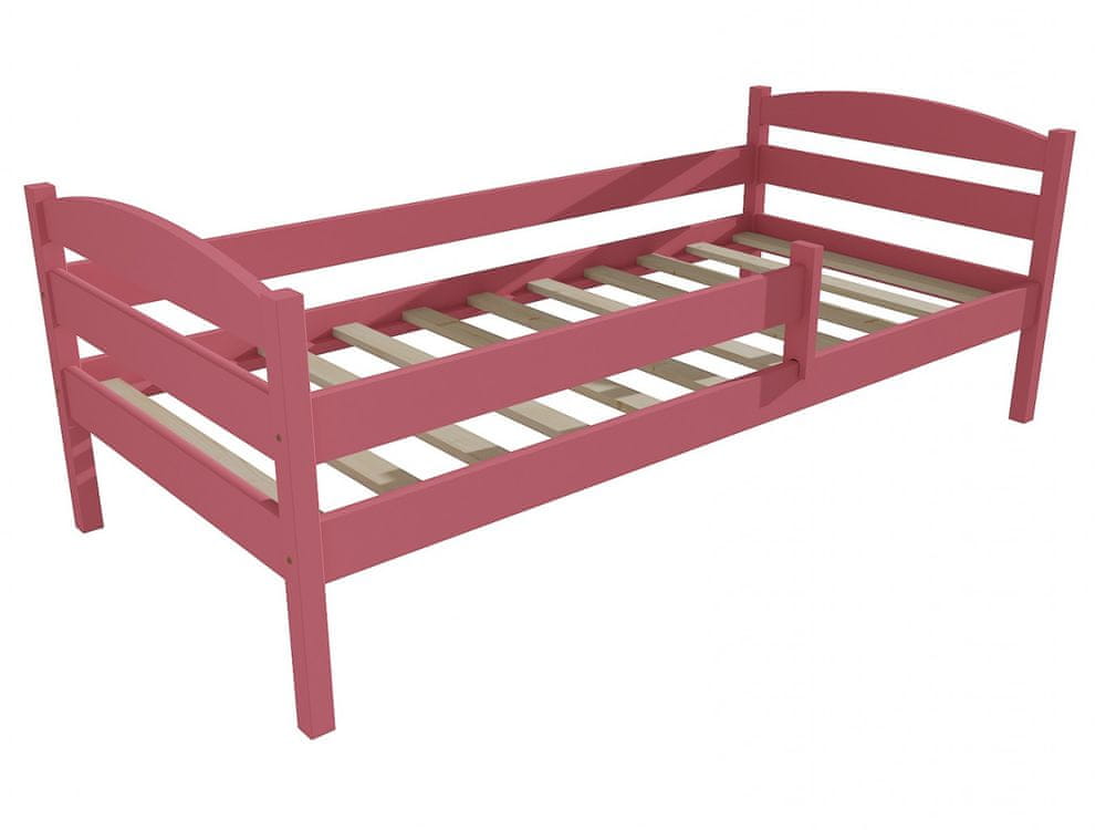 eoshop Detská posteľ DP 017 so zábranou (Rozmer: 80 x 160 cm, Farba dreva: farba ružová)