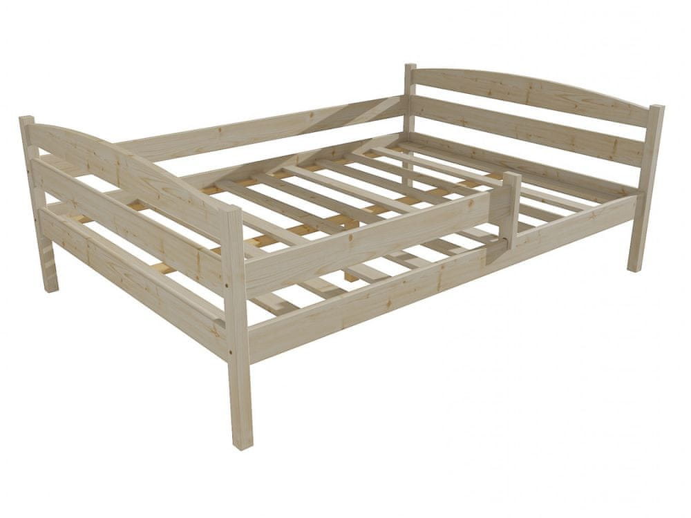 eoshop Detská posteľ DP 017 XL so zábranou (Rozmer: 140 x 200 cm, Farba dreva: surové drevo)