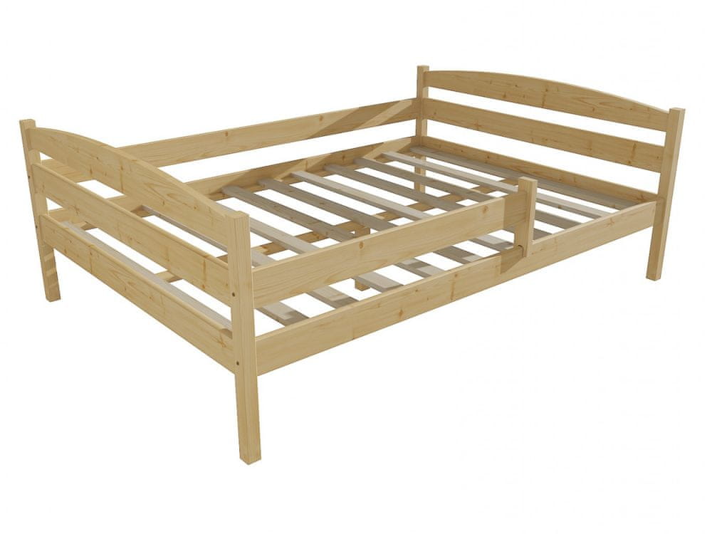 eoshop Detská posteľ DP 017 XL so zábranou (Rozmer: 120 x 200 cm, Farba dreva: bezfarebný lak)
