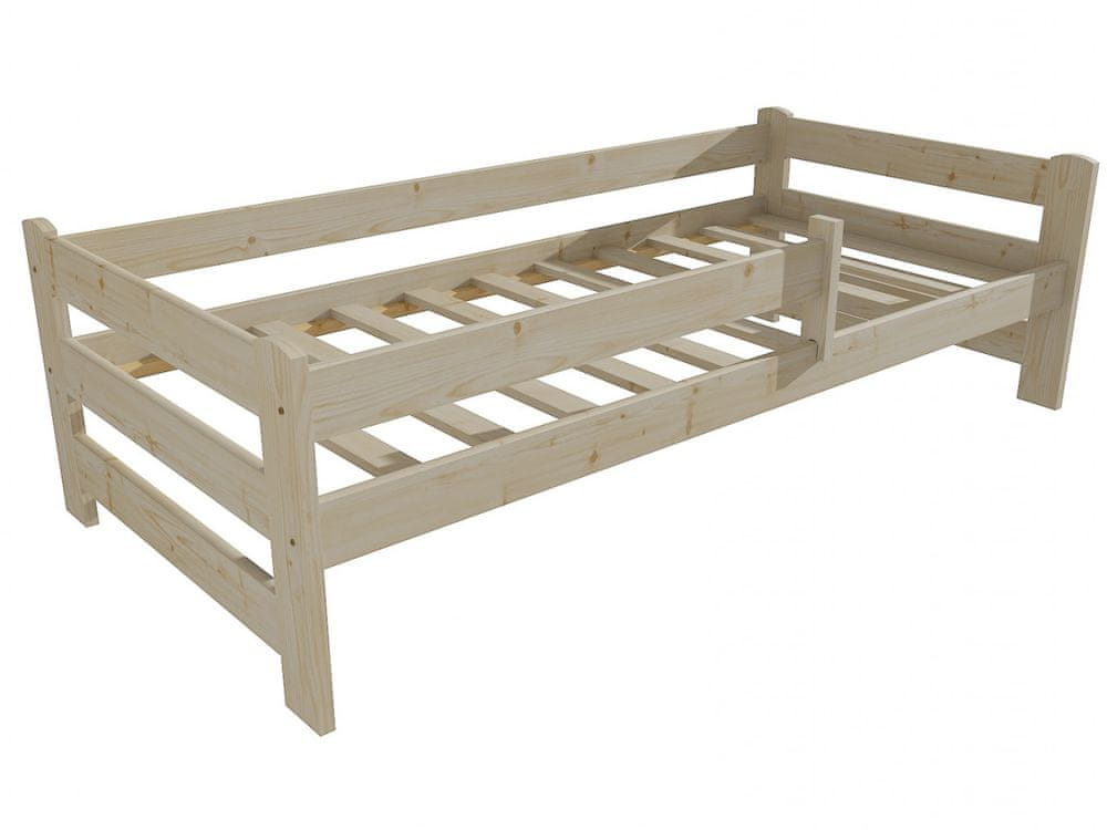 eoshop Detská posteľ DP 019 so zábranou (Rozmer: 80 x 170 cm, Farba dreva: surové drevo)