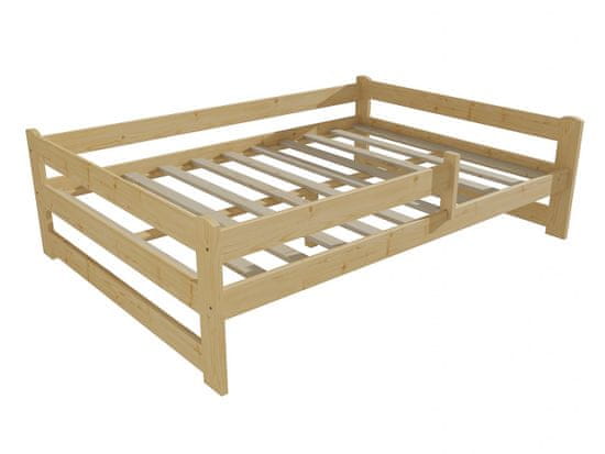 eoshop Detská posteľ DP 019 XL so zábranou (Rozmer: 120 x 200 cm, Farba dreva: bezfarebný lak)