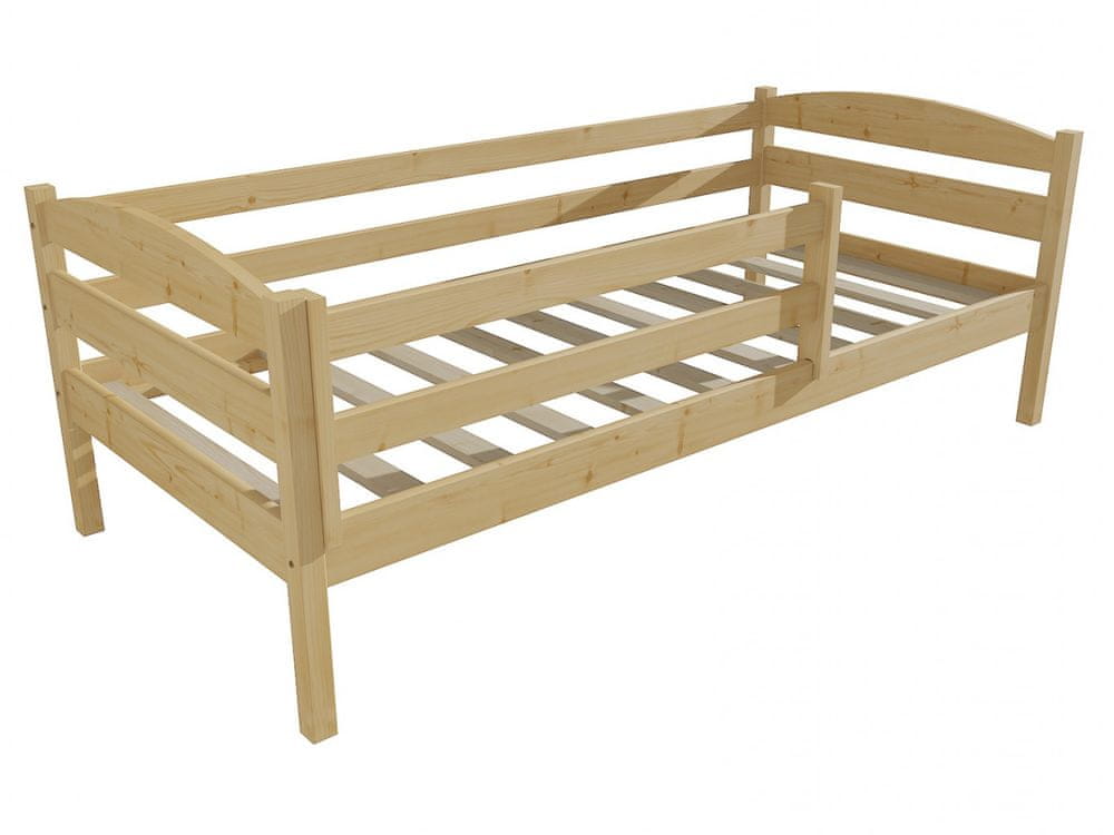 eoshop Detská posteľ DP 020 so zábranou (Rozmer: 90 x 180 cm, Farba dreva: bezfarebný lak)