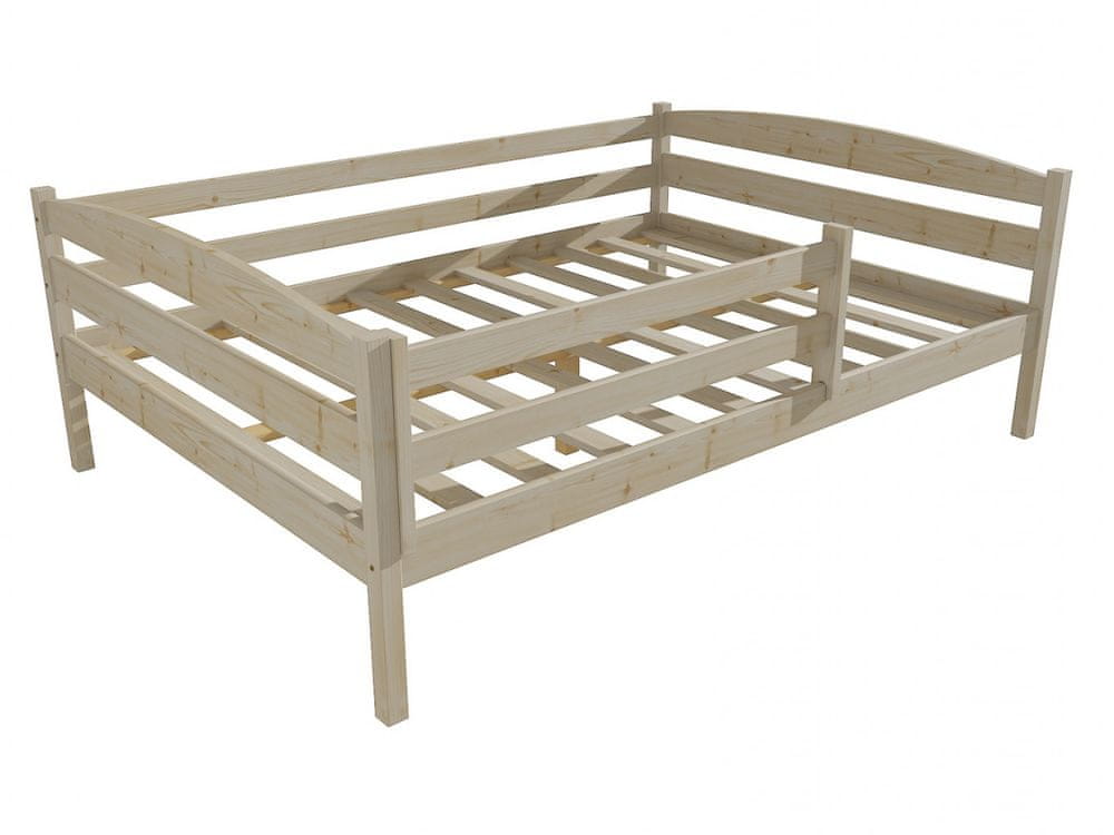 eoshop Detská posteľ DP 020 XL so zábranou (Rozmer: 140 x 200 cm, Farba dreva: surové drevo)