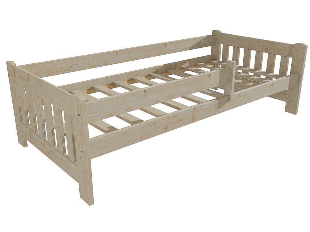 eoshop Detská posteľ DP 022 so zábranou (Rozmer: 80 x 180 cm, Farba dreva: surové drevo)