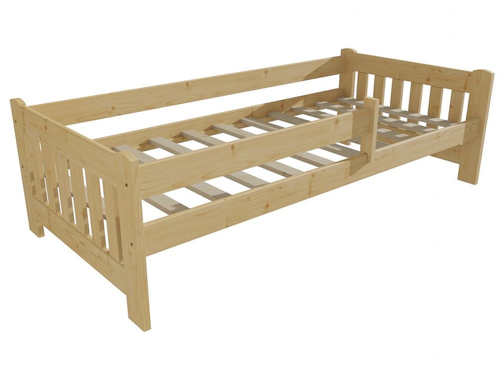 eoshop Detská posteľ DP 022 so zábranou (Rozmer: 80 x 200 cm, Farba dreva: bezfarebný lak)