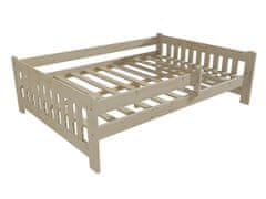 eoshop Detská posteľ DP 022 XL so zábranou (Rozmer: 140 x 200 cm, Farba dreva: surové drevo)