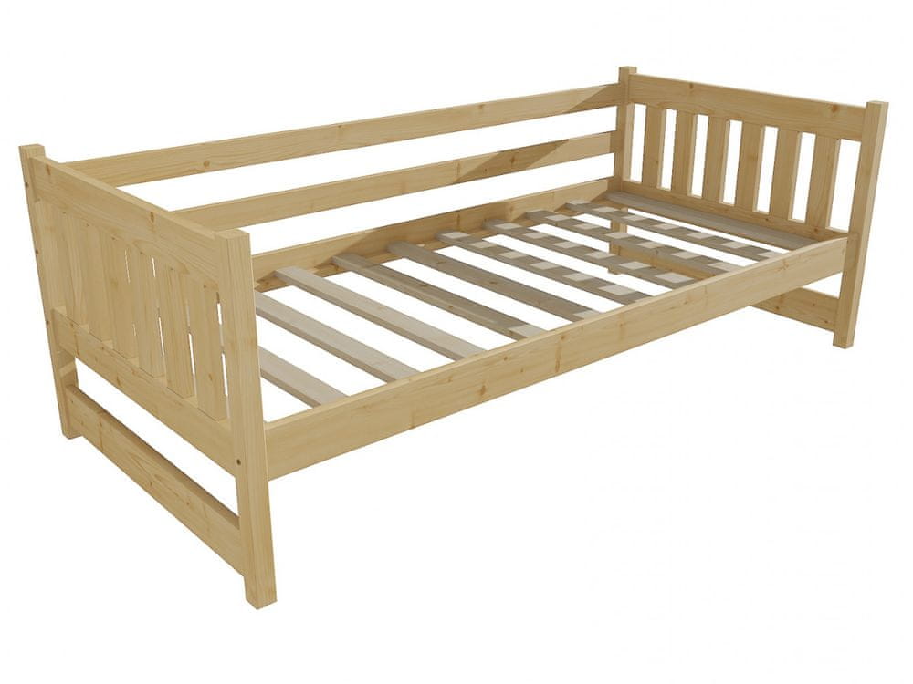 eoshop Detská posteľ DP 024 (Rozmer: 80 x 180 cm, Farba dreva: bezfarebný lak)