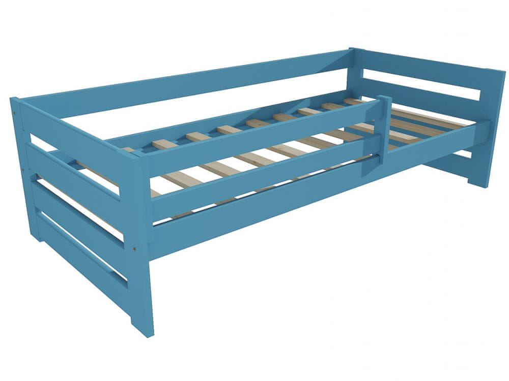 eoshop Detská posteľ DP 025 so zábranou (Rozmer: 80 x 180 cm, Farba dreva: farba modrá)