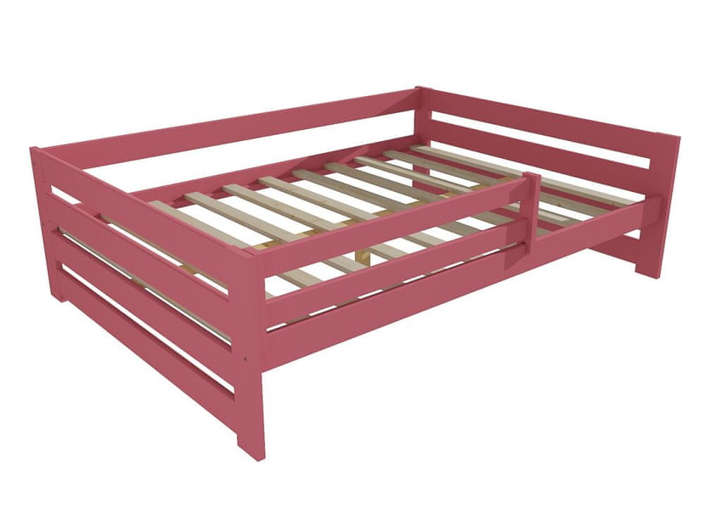 eoshop Detská posteľ DP 025 XL so zábranou (Rozmer: 120 x 200 cm, Farba dreva: farba ružová)