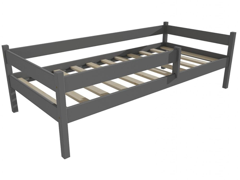 eoshop Detská posteľ DP 027 so zábranou (Rozmer: 90 x 160 cm, Farba dreva: farba sivá)