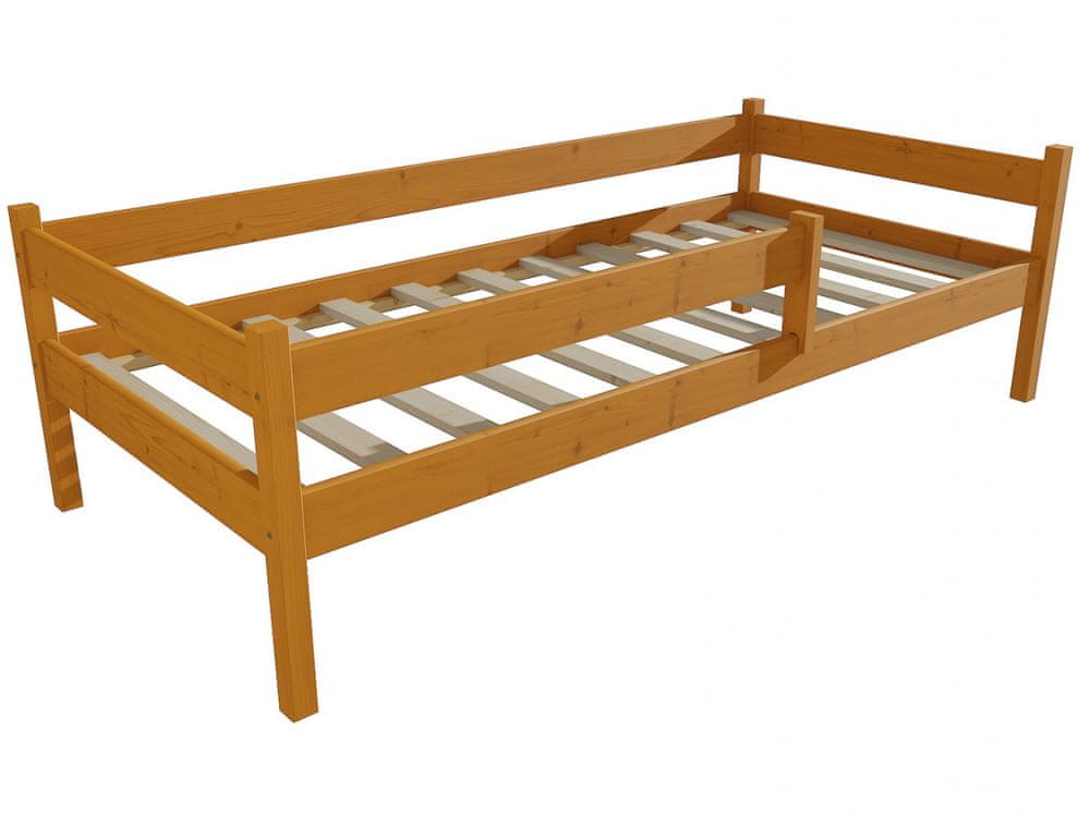 eoshop Detská posteľ DP 027 so zábranou (Rozmer: 90 x 180 cm, Farba dreva: morenie jelša)