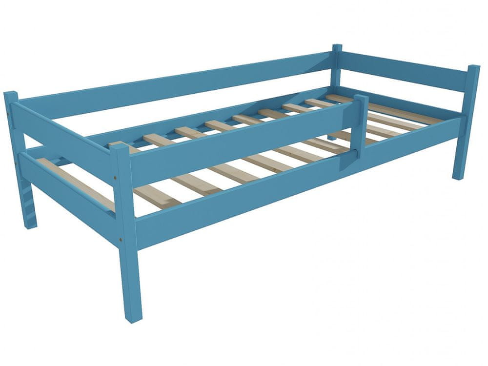 eoshop Detská posteľ DP 027 so zábranou (Rozmer: 80 x 200 cm, Farba dreva: farba modrá)