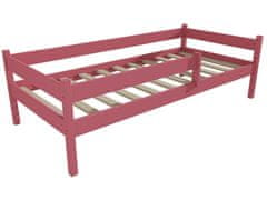eoshop Detská posteľ DP 027 so zábranou (Rozmer: 70 x 160 cm, Farba dreva: farba ružová)