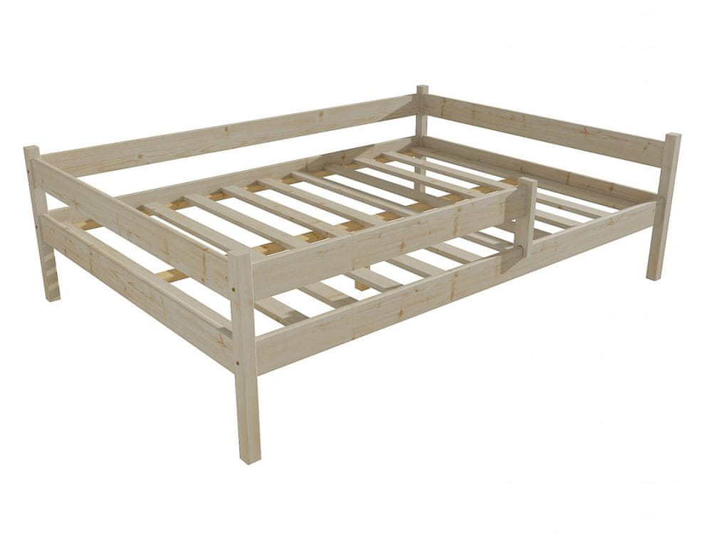eoshop Detská posteľ DP 027 XL so zábranou (Rozmer: 120 x 200 cm, Farba dreva: surové drevo)