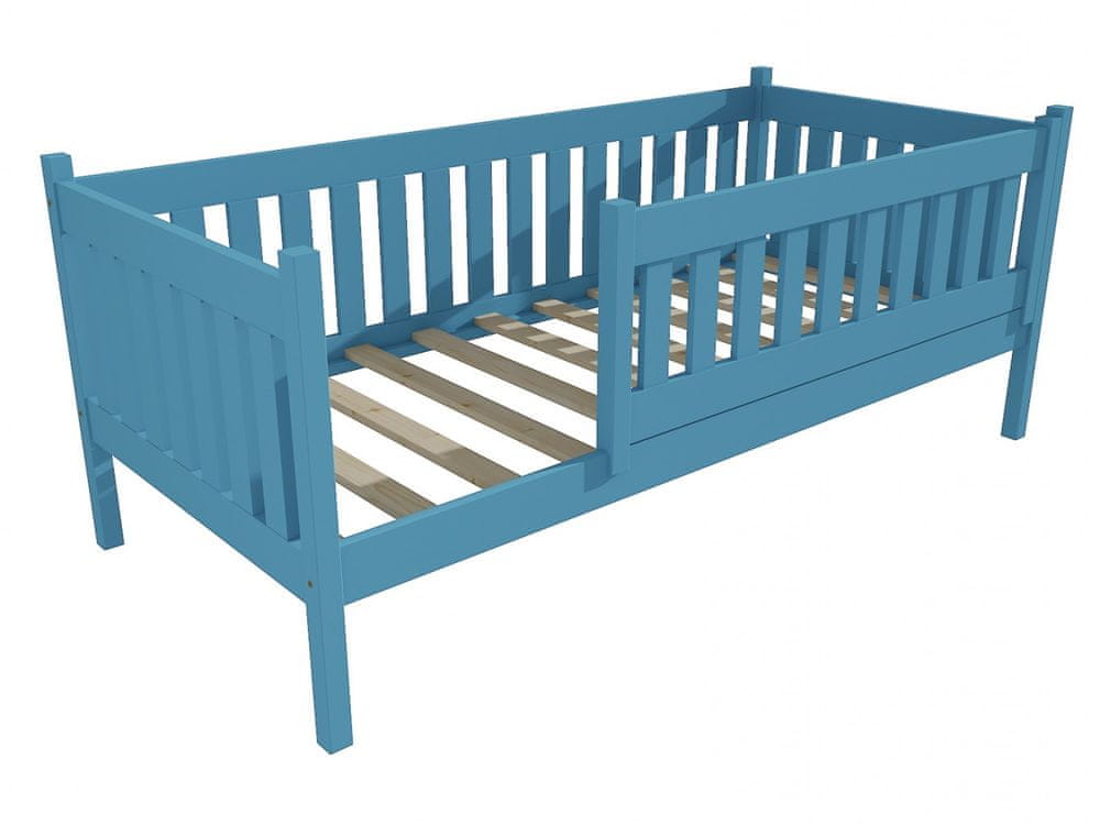 eoshop Detská posteľ M 012 NEW* so zábranou (Rozmer: 80 x 200 cm, Farba dreva: farba modrá)