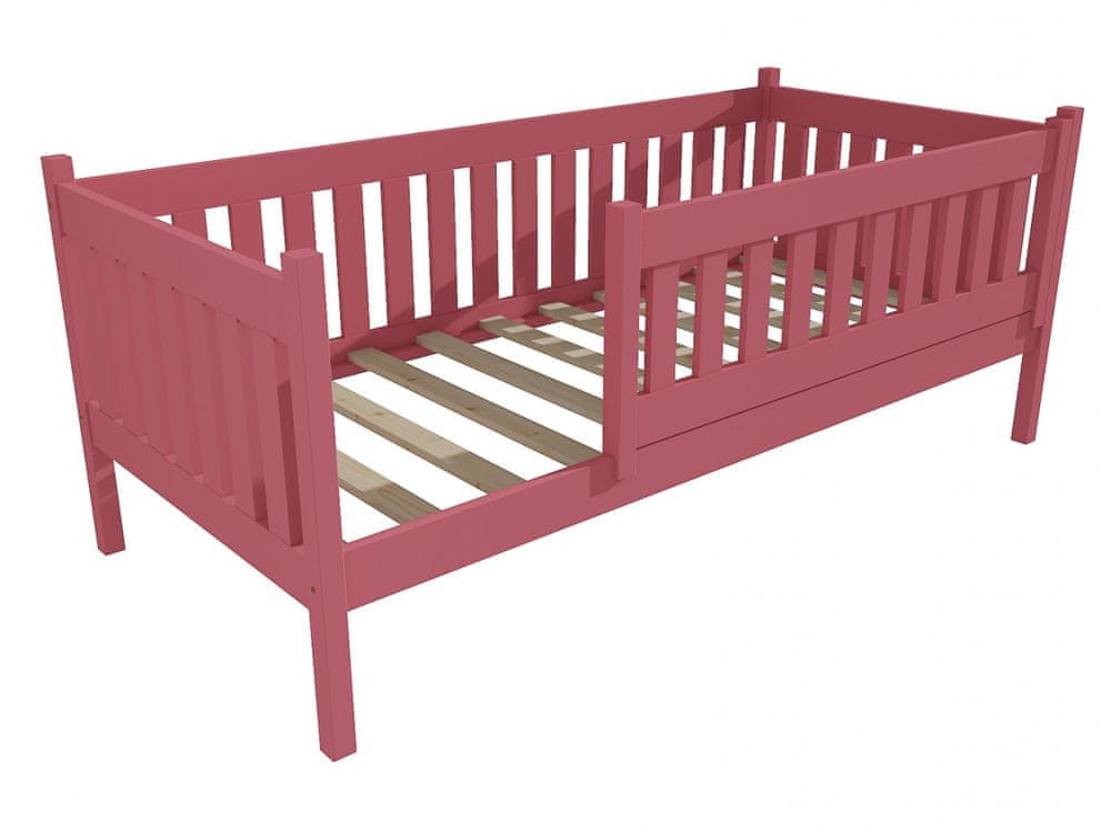 eoshop Detská posteľ M 012 NEW* so zábranou (Rozmer: 70 x 160 cm, Farba dreva: farba ružová)
