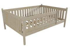 eoshop Detská posteľ M 012 XL NEW* so zábranou (Rozmer: 140 x 200 cm, Farba dreva: surové drevo)
