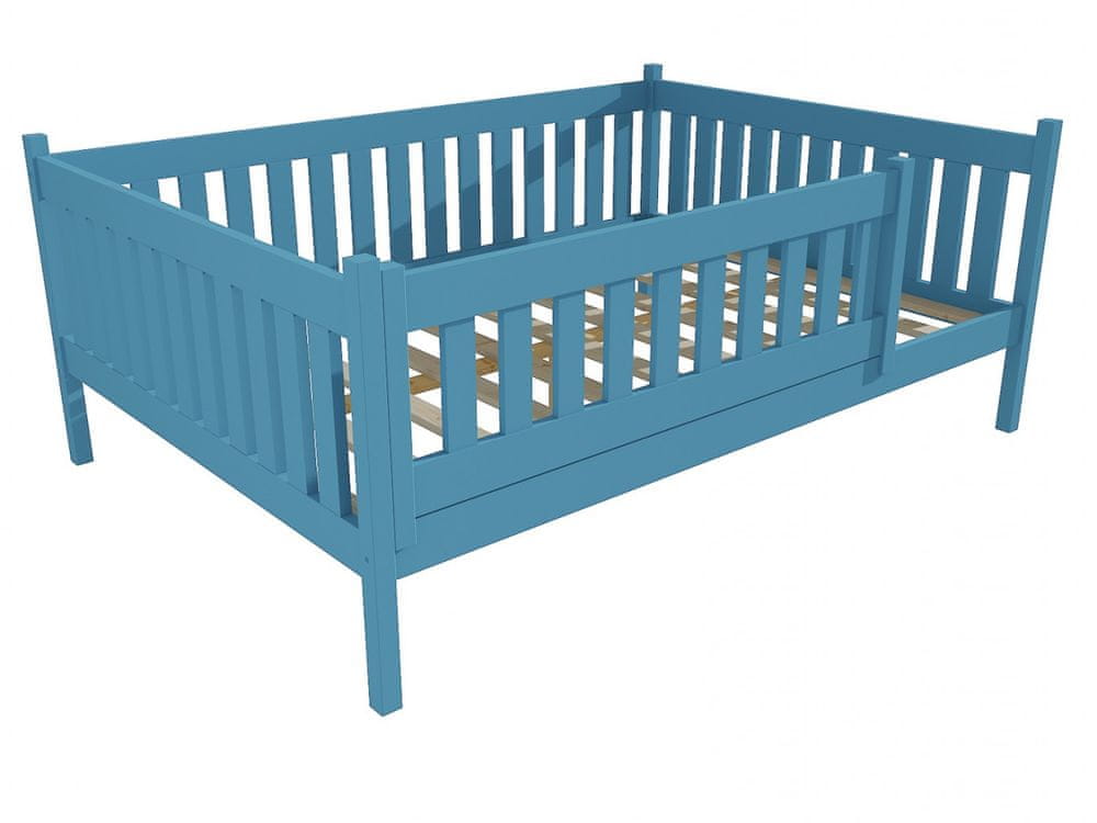 eoshop Detská posteľ M 012 XL NEW* so zábranou (Rozmer: 120 x 200 cm, Farba dreva: farba modrá)