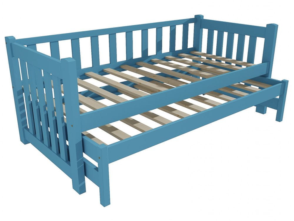 eoshop Detská posteľ s výsuvnou prístelkou DPV 002 (Rozmer: 90 x 180 cm, Farba dreva: farba modrá)