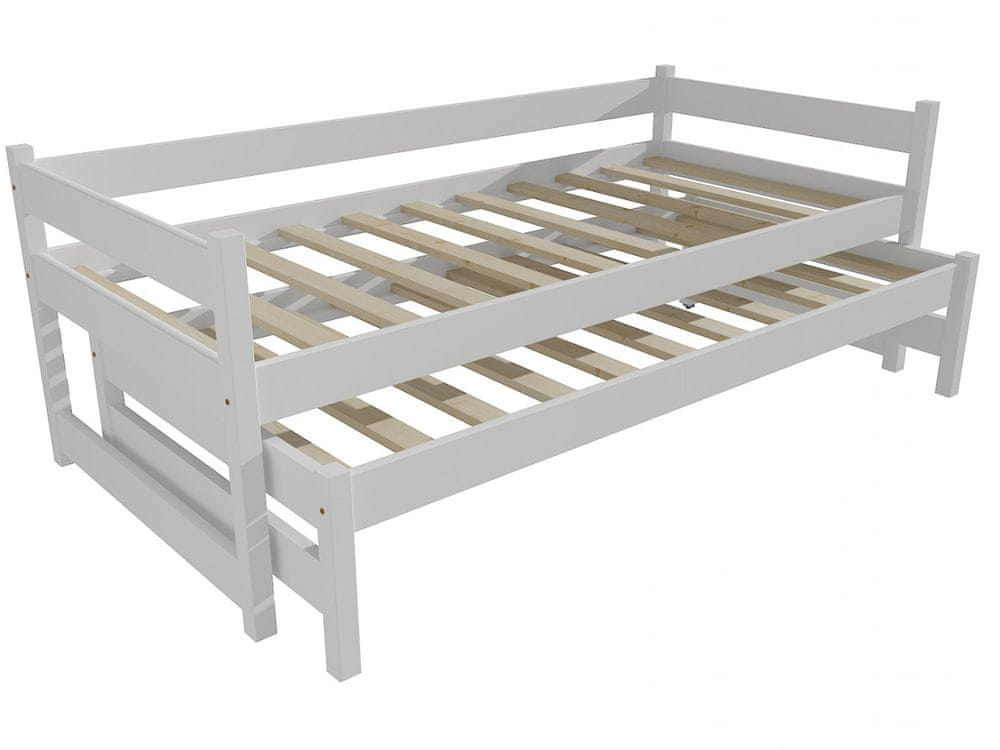 eoshop Detská posteľ s výsuvnou prístelkou DPV 003 (Rozmer: 90 x 180 cm, Farba dreva: farba biela)