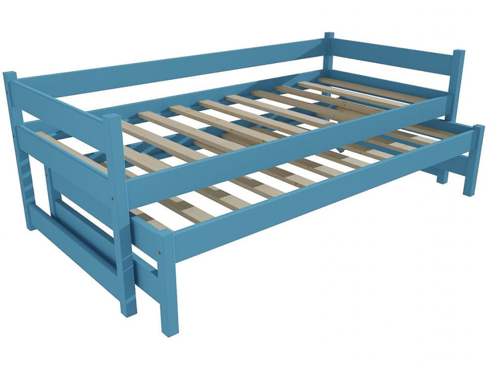 eoshop Detská posteľ s výsuvnou prístelkou DPV 003 (Rozmer: 90 x 180 cm, Farba dreva: farba modrá)