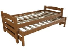 eoshop Detská posteľ s výsuvnou prístelkou DPV 009 (Rozmer: 90 x 200 cm, Farba dreva: morenie dub)