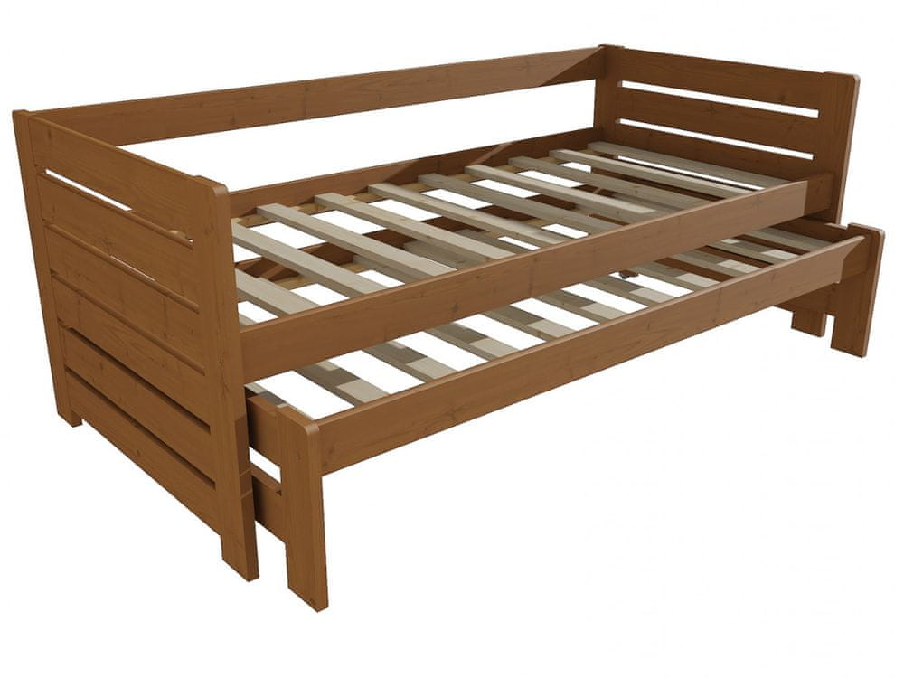 eoshop Detská posteľ s výsuvnou prístelkou DPV 011 (Rozmer: 80 x 190 cm, Farba dreva: morenie dub)