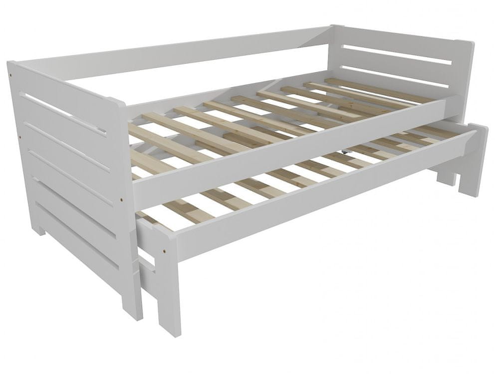 eoshop Detská posteľ s výsuvnou prístelkou DPV 011 (Rozmer: 90 x 190 cm, Farba dreva: farba biela)