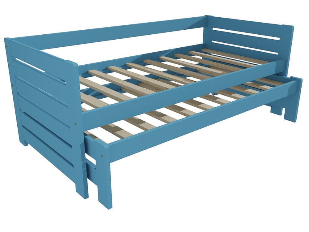 eoshop Detská posteľ s výsuvnou prístelkou DPV 011 (Rozmer: 90 x 180 cm, Farba dreva: farba modrá)