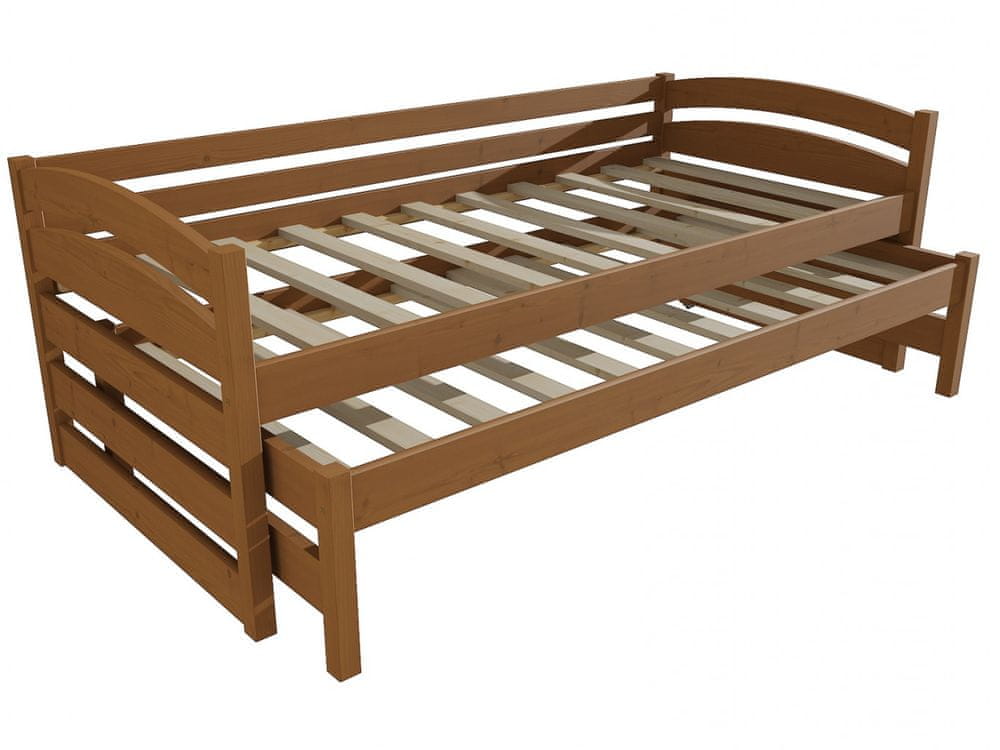 eoshop Detská posteľ s výsuvnou prístelkou DPV 012 (Rozmer: 80 x 200 cm, Farba dreva: morenie dub)