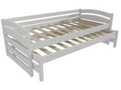 eoshop Detská posteľ s výsuvnou prístelkou DPV 012 (Rozmer: 80 x 200 cm, Farba dreva: farba biela)