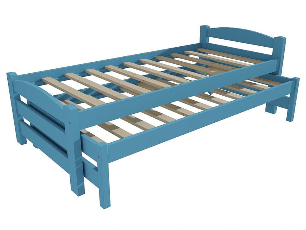 eoshop Detská posteľ s výsuvnou prístelkou DPV 025 (Rozmer: 90 x 200 cm, Farba dreva: farba modrá)