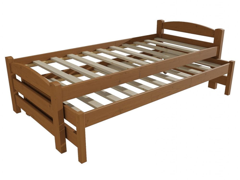 eoshop Detská posteľ s výsuvnou prístelkou DPV 025 (Rozmer: 80 x 190 cm, Farba dreva: morenie dub)