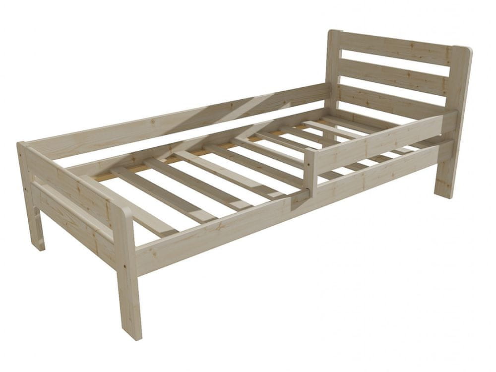 eoshop Detská posteľ so zábranou VMK001C KIDS (Rozmer: 80 x 200 cm, Farba dreva: surové drevo)