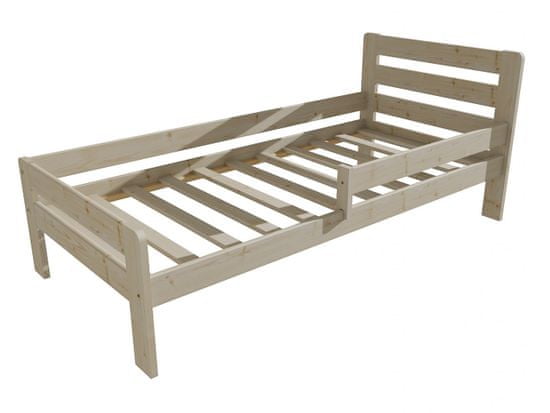 eoshop Detská posteľ so zábranou VMK001C KIDS (Rozmer: 90 x 180 cm, Farba dreva: surové drevo)
