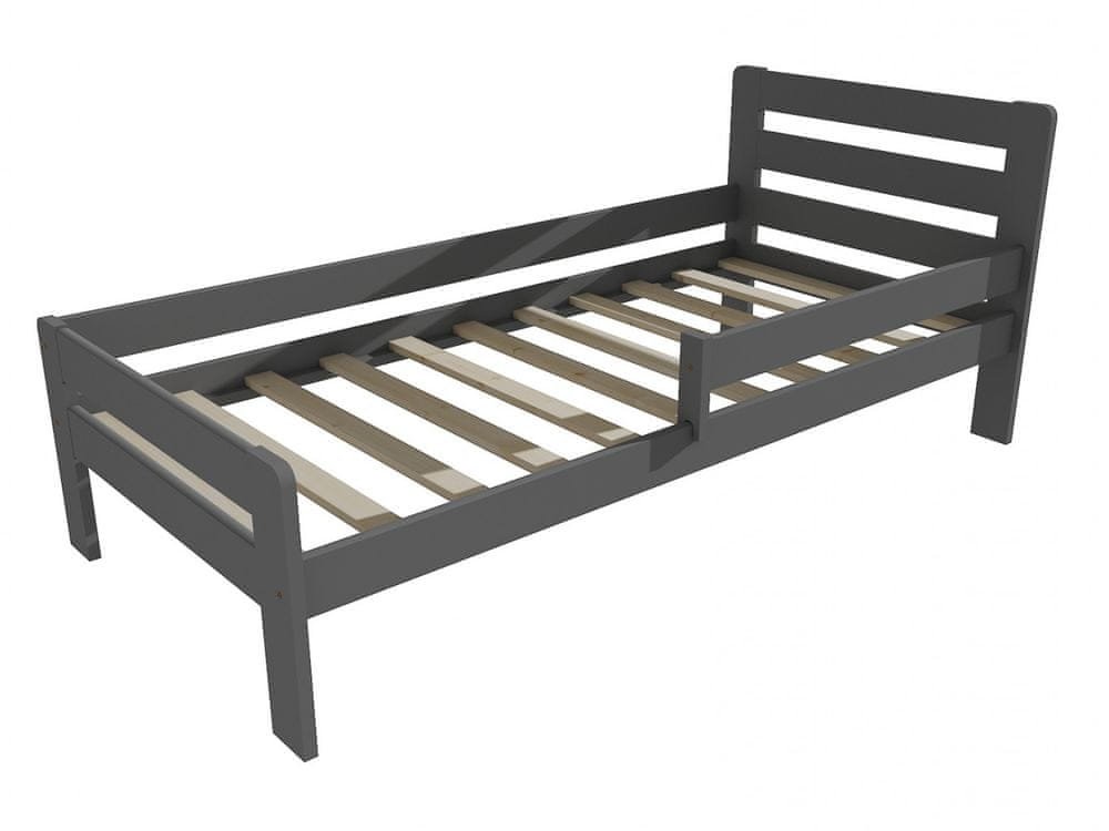 eoshop Detská posteľ so zábranou VMK001C KIDS (Rozmer: 80 x 200 cm, Farba dreva: farba sivá)
